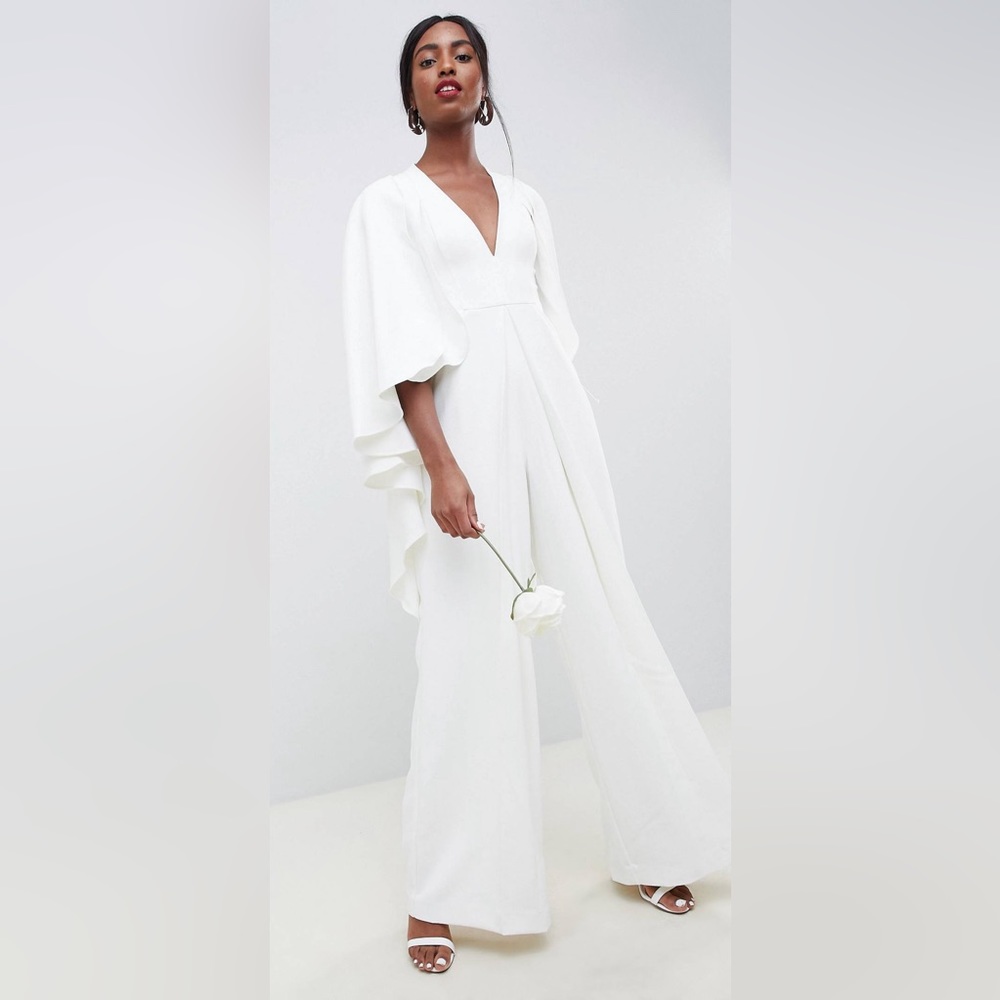ASOS EDITION cape wedding jumpsuit